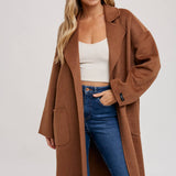 Handmade Belted Longline Coat | Camel