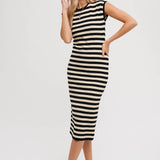 Striped Contrast Tank Midi Dress