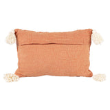 Cotton Lumbar Pillow w/ Embroidery & Tassels | Terra-Cotta