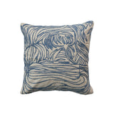 Square Cotton Blend Pillow w/ Embroidered Lines