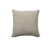 Square Cotton Blend Pillow w/ Embroidered Lines