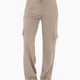 Organic Cotton Blend Cargo Trousers | Warm Grey