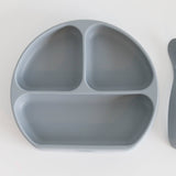 Silicone Suction Plate With Lid and Spoon | Multiple Colors