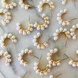 Petite Pearl Hoop Earrings