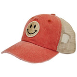 Smile Patch Mesh Back Baseball Cap | Multiple Colors