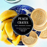 Peach Crates Candle ~ Peach Bourbon Recycled Glass