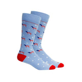 Red, White & Beau (Boykin Flag) Socks: Della Blue