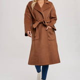 Handmade Belted Longline Coat | Camel