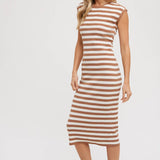 Striped Contrast Tank Midi Dress