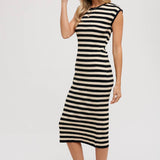 Striped Contrast Tank Midi Dress