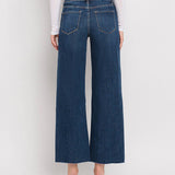 Dark Wash Mid Rise Wide Leg Jeans