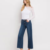 Dark Wash Mid Rise Wide Leg Jeans