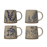 Hand-Stamped Botanicals Stoneware Mug|  4 Styles