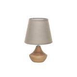 Eucalyptus Wood Table Lamp w/ Linen Shade