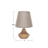 Eucalyptus Wood Table Lamp w/ Linen Shade