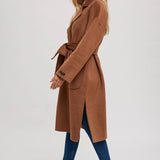 Handmade Belted Longline Coat | Camel