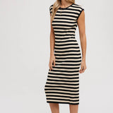 Striped Contrast Tank Midi Dress