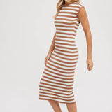 Striped Contrast Tank Midi Dress