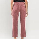 High Rise Crop Straight Jeans | Wine