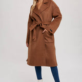 Handmade Belted Longline Coat | Camel