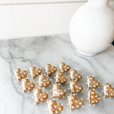 Gold Pearl Heart Statement Studs