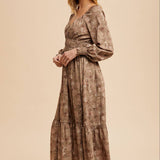 Raglan Sleeve Floral Button Maxi