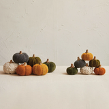 Cotton Blend Pumpkin w Wood Stem | Assorted Colors