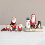 Wood Santa Nesting Dolls, Set of 5