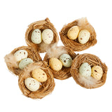 Bag of Speckled Eggs in Nests | set of 6