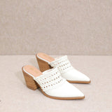 Coco White Leather Mules