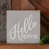 Hello Spring Painted Easter Block Sign