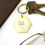 Book Nerd - Stamped Keychain