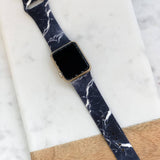 Black Marble Silicone Smart Watch Band M/L