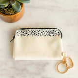 Lexie Leather Cardholder W/ Zipper l White Spot