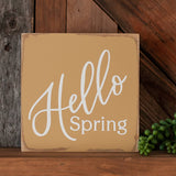 Hello Spring Painted Easter Block Sign