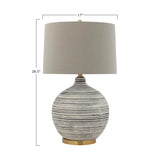 Textured Table Lamp with Linen Shade