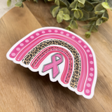 Breast Cancer Awareness Rainbow Waterproof Sticker