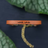 Inhale.Exhale- Leather Bracelet