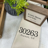 Zip Code Tea Towel | 30263 | 30265 | 30277 | 30259 | 30268