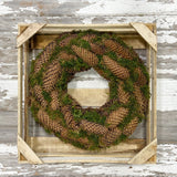 Pine Cone Spruce Wreath with Moss 19"