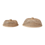 Hand-Woven Rattan Trays with Rattan Food Covers