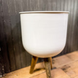 White Round Bucket Planters | 2 sizes