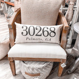 30268 Palmetto, GA Zip Code Lumbar Pillow