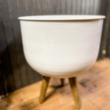 White Round Bucket Planters | 2 sizes