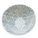 Hand-Painted Debossed Stoneware Bowl, 4 Styles