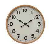 Round Fir Wood & Metal Wall Clock