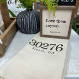 Zip Code Tea Towel | 30263 | 30265 | 30277 | 30259 | 30268