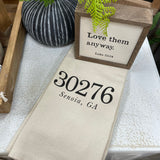 Zip Code Tea Towel | 30263 | 30265 | 30277 | 30259 | 30268