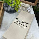 Zip Code Tea Towel | 30263 | 30265 | 30277 | 30259 | 30268