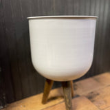 White Round Bucket Planters | 2 sizes